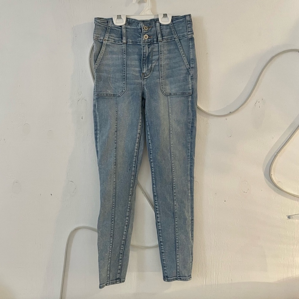 Patchwork American Eagle Skinny Jeans
